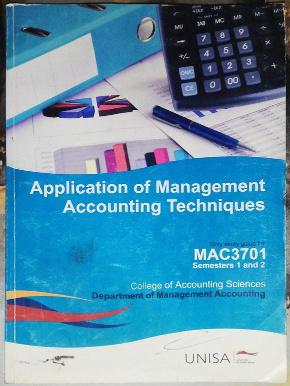 Application of Management Accounting Techniques MAC3701