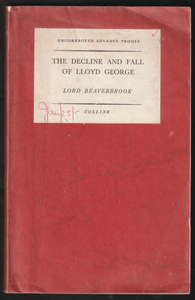 The Decline And Fall Of Lloyd George By Lord beaverbrook