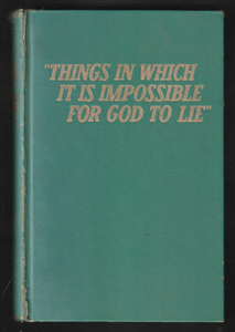 Things In Which It Is Impossible For God To Lie