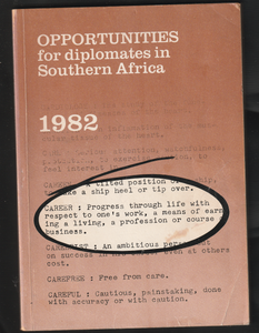 Opportunities For Diplomates In Southern Africa 1982