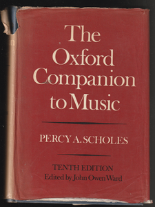 The Oxford Companion To Music By Percy A. Scholes