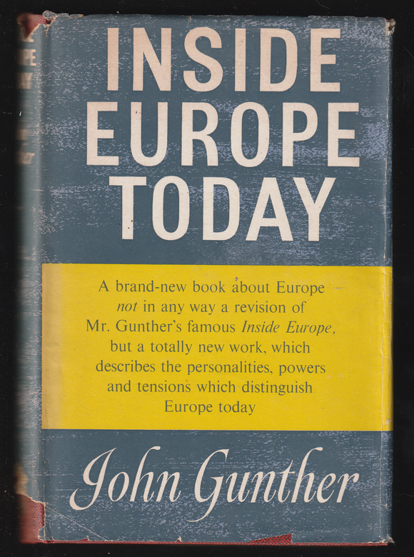 Inside Europe Today By John Gunther