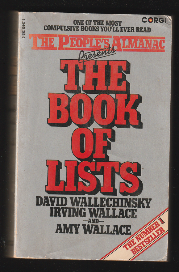 The Book Of Lists By David Wallechinsky, Irving wallace & Amy Wallace