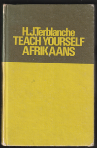 Teach Yourself Afrikaans By H. J. Terblanche