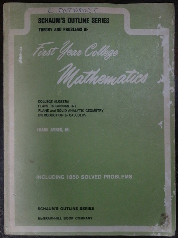 First Year College Mathematics Including 1850 Solved Problems